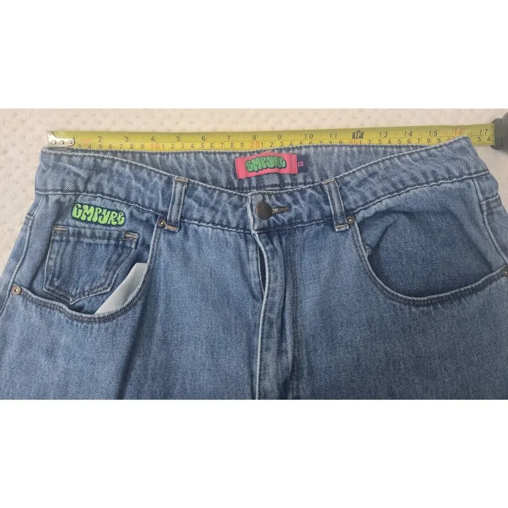 Empyre Gyuru Baggy Wide Leg Jeans Y2K Skate Light Wash Women Size 12